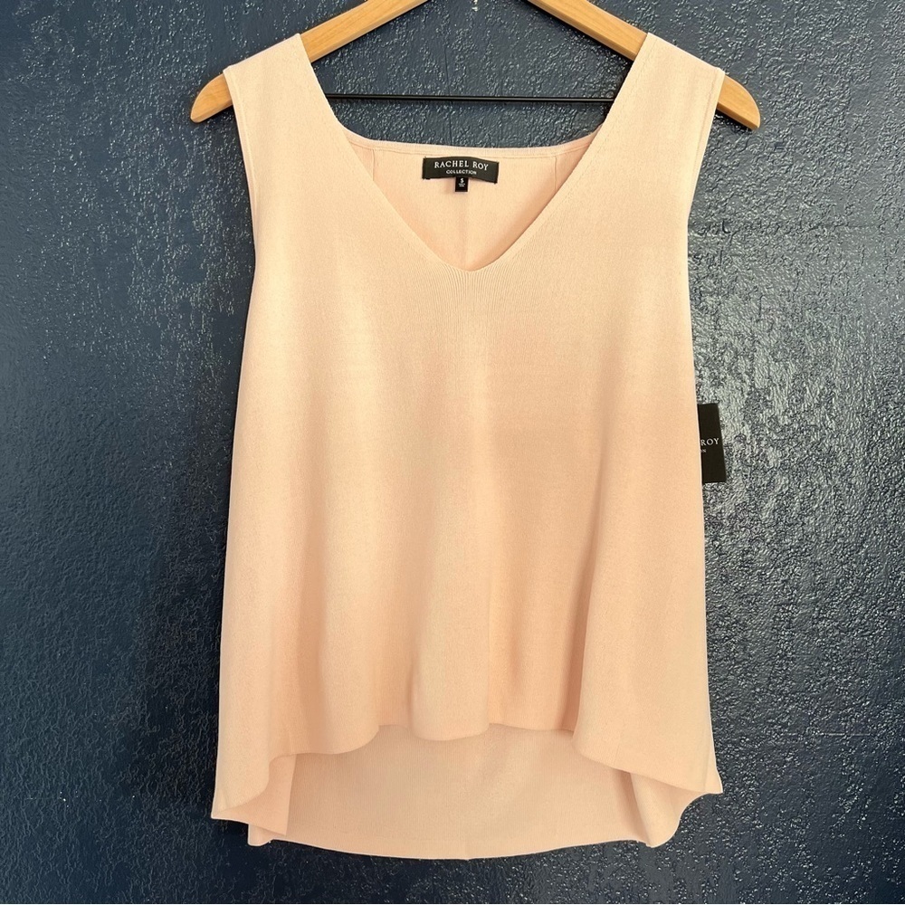 Rachel Roy Collection Blush Pink Sleeveless Knit Blouse